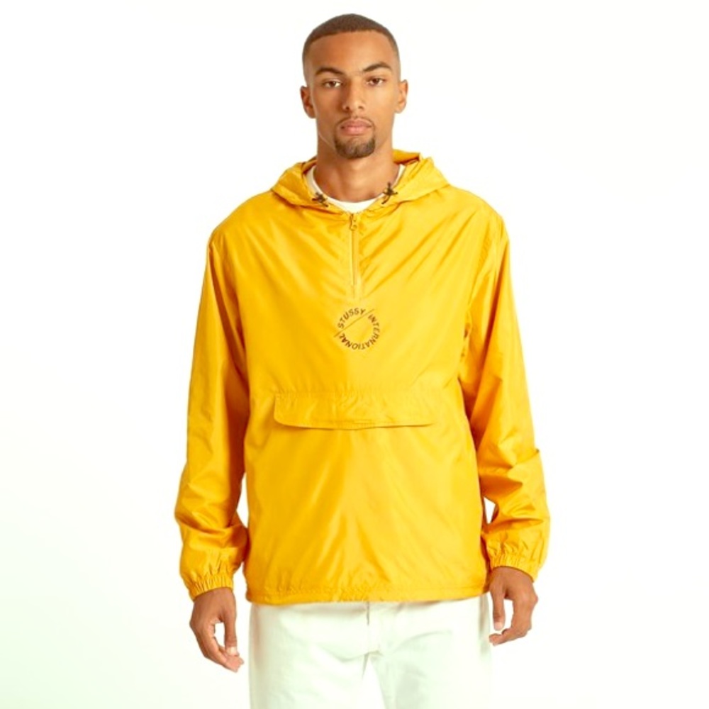 Stussy Men's Xl Yellow Nylon Pop Over Jacket